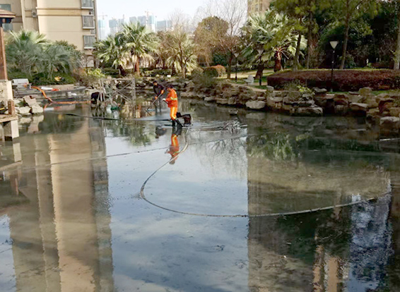 杞县景观池淤泥清理